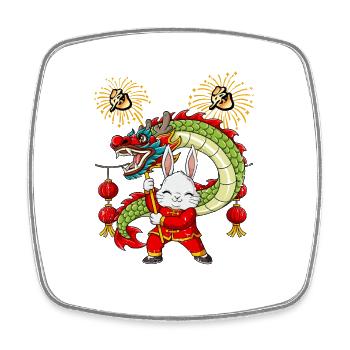 Year of the Rabbit Lunar New Year Chinese - Square fridge magnet - white - Front