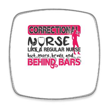 Prisons RN Correctional Nurse - Square fridge magnet - white - Front
