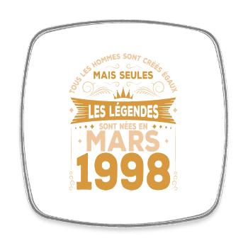 Mars 1998 anniversaire 1998 Retro 1998 Mars - Magnet carré - blanc - Devant
