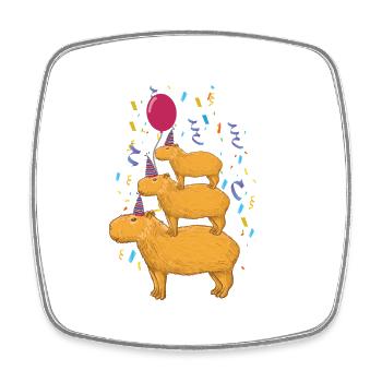 Capybara Geburtstag - Viereckiger Kühlschrankmagnet - Weiß - Vorne