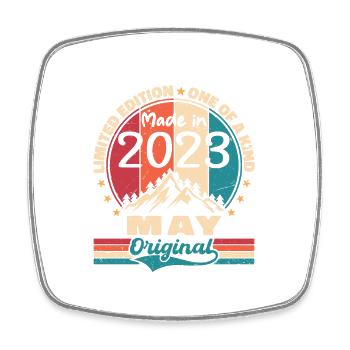 Mai 2023 Geburtstag Mai 2023 Original Mai Geschenk - Viereckiger Kühlschrankmagnet - Weiß - Vorne