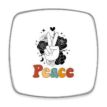 Peace and love - Magnet carré - blanc - Devant