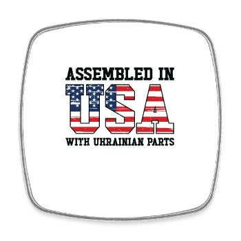 Born Ukrainian Ukraine American USA Citizenship - Square fridge magnet - white - Front
