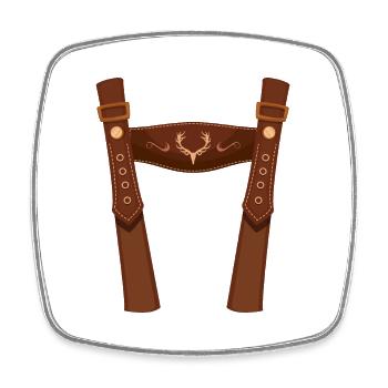 Ersatz Lederhose T-Shirt Herren Trachtenshirt - Viereckiger Kühlschrankmagnet - Weiß - Vorne