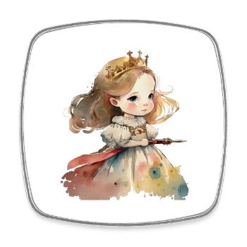 Princess Watercolor Watercolor - Square fridge magnet - white - Front