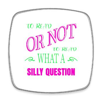 Joke Book Reader Art Better Happy Green - Square fridge magnet - white - Front
