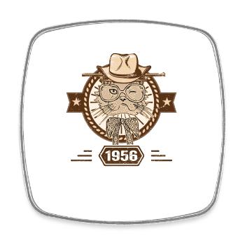 1956 | Cadeau D'anniversaire | Amoureux Du Chat - Magnet carré - blanc - Devant