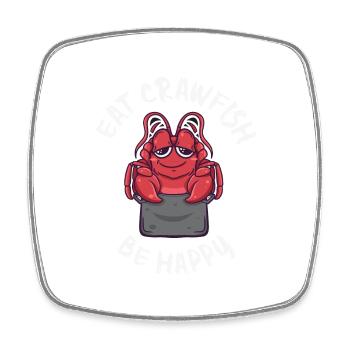 Manger des écrevisses Boire de la bière Kawaii Faire bouillir des écrevisses - Magnet carré - blanc - Devant