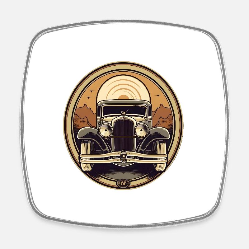 Vintage Cruiser - Square fridge magnet - white