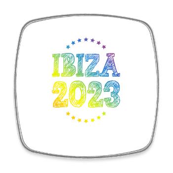 Ibiza 2023 - Viereckiger Kühlschrankmagnet - Weiß - Vorne