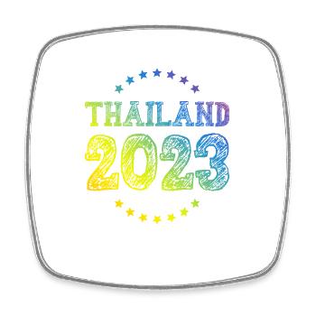 Thailand 2023 - Viereckiger Kühlschrankmagnet - Weiß - Vorne