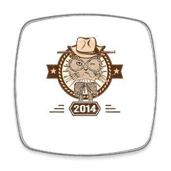 2014 | Geburtstagsgeschenk | Katzenliebhaber - Viereckiger Kühlschrankmagnet - Weiß - Vorne
