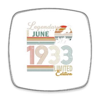 June 1933 Birthday Man - Square fridge magnet - white - Front