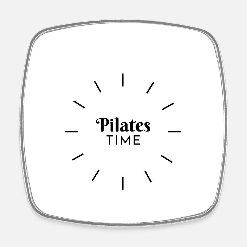 Pilates Time - C’est l’heure du Pilates! - Magnet carré - blanc