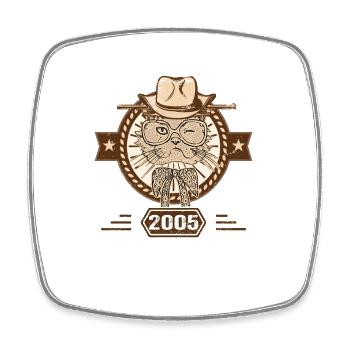 2005 | Cadeau D'anniversaire | Amoureux Du Chat - Magnet carré - blanc - Devant