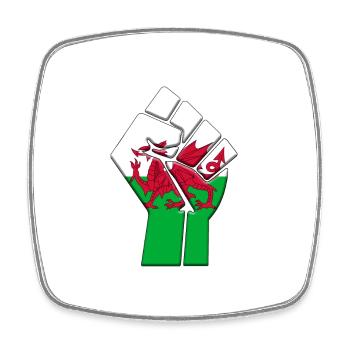 Pays de Galles Royaume-Uni Drapeau Welsh UK Country Pride - Magnet carré - blanc - Devant
