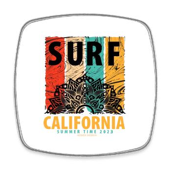 surf california summer time 2023 vintage - Square fridge magnet - white - Front
