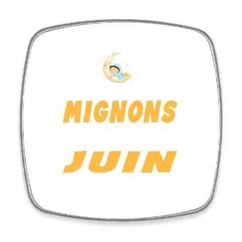 Naissance Cadeau Baby Bébé né en Juin Fille Garçon - Magnet carré - blanc - Devant