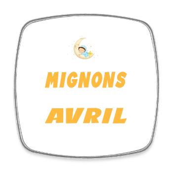 Naissance Cadeau Baby Bébé né en Avril - Magnet carré - blanc - Devant