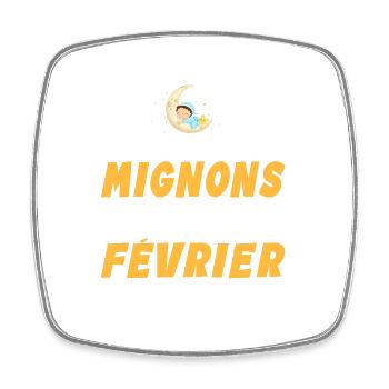 Naissance Cadeau Baby Bébé né en Février Fille Gar - Magnet carré - blanc - Devant