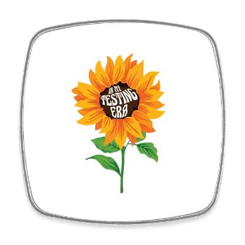 À l’époque de mes tests Professeur de jour de test de tournesol - Magnet carré - blanc - Devant