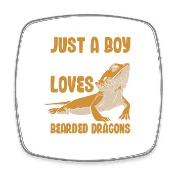 Just A Boy Who Loves Bearded Dragons Reptile Lizar - Viereckiger Kühlschrankmagnet - Weiß - Vorne