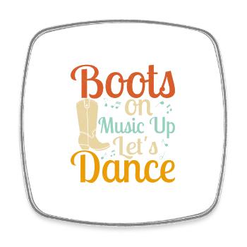 Boots On Music up Let’s Dance Line Dance Country M - Magnet carré - blanc - Devant