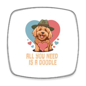 All You Need Is A Doodle Goldendoodle Dad Dog Mom - Viereckiger Kühlschrankmagnet - Weiß - Vorne