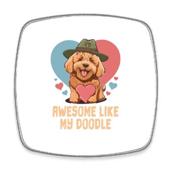 Awesome Like My Doodle Goldendoodle Dad Cute Dog - Square fridge magnet - white - Front