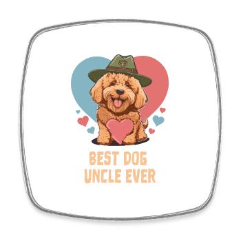 Best Dog Uncle Ever Goldendoodle Dog Dad Cute Dog - Square fridge magnet - white - Front