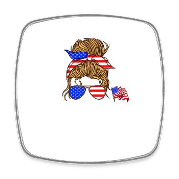 Patriot Mother Day Best Mom Ever to Daughter - Square fridge magnet - white - Front
