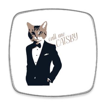 gangstercat2 - Viereckiger Kühlschrankmagnet - Weiß - Vorne