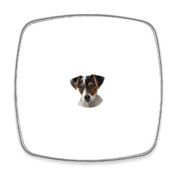 Vorsicht vor dem Herrchen - Jack Russel Terrier - Viereckiger Kühlschrankmagnet - Weiß - Vorne