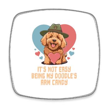 Pas facile d’être mon bras de griffonnage Candy Goldendoodle - Magnet carré - blanc - Devant