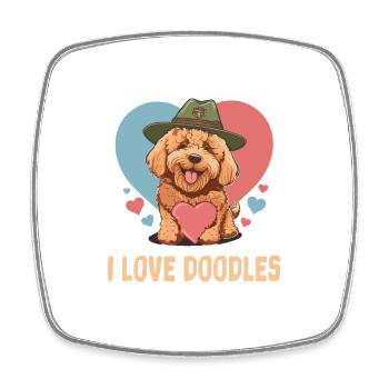 J’adore Doodles Goldendoodle Dog Lover Doodle Maman - Magnet carré - blanc - Devant
