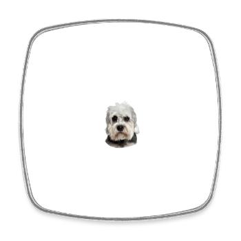 Vorsicht vor dem Herrchen, Dandie Dinmont Terrier - Viereckiger Kühlschrankmagnet - Weiß - Vorne