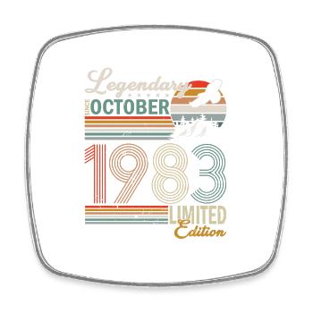 Octobre 1983 - Anniversaire en octobre - Magnet carré - blanc - Devant