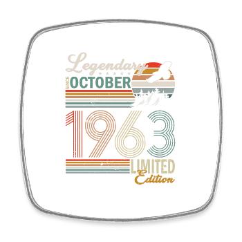 1963 Octobre Palm Vintage - Magnet carré - blanc - Devant