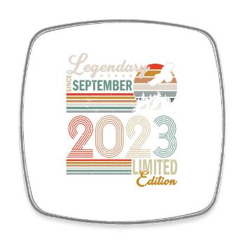 September 2023 Geburtstag 2023 September - Viereckiger Kühlschrankmagnet - Weiß - Vorne