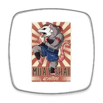 Muay Thai - Viereckiger Kühlschrankmagnet - Weiß - Vorne
