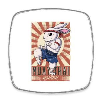 Muay Thai - Square fridge magnet - white - Front