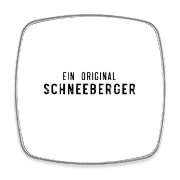Ein Original Schneeberger - Viereckiger Kühlschrankmagnet - Weiß - Vorne