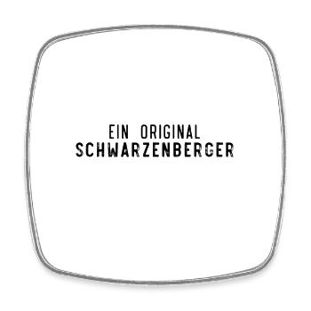 Ein Original Schwarzenberger - Viereckiger Kühlschrankmagnet - Weiß - Vorne
