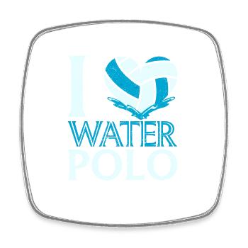 I Love Water Polo Heart Vintage Funny Water - Square fridge magnet - white - Front