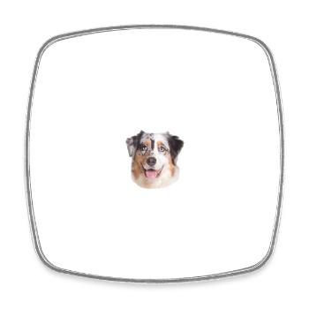 Vorsicht vor dem Herrchen - Australian Shepherd - Viereckiger Kühlschrankmagnet - Weiß - Vorne
