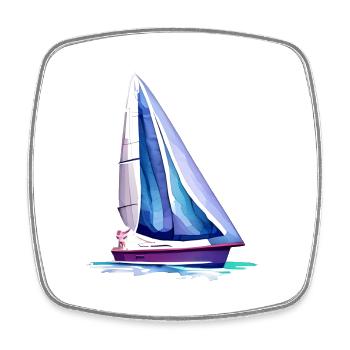 Sailing Sailing Sailing Sailing Ship Sailing Boat - Square fridge magnet - white - Front