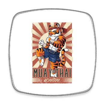Muay Thai - Square fridge magnet - white - Front