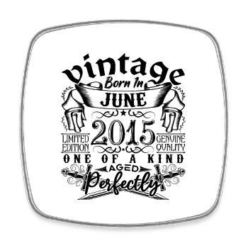 Geburtstag 2015 Juni 2015! geboren im Juni 2015 - Viereckiger Kühlschrankmagnet - Weiß - Vorne