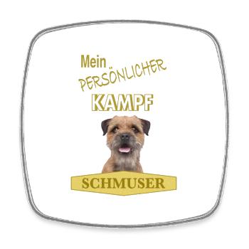 Persönlicher Kampfschmuser - Border Terrier - Viereckiger Kühlschrankmagnet - Weiß - Vorne
