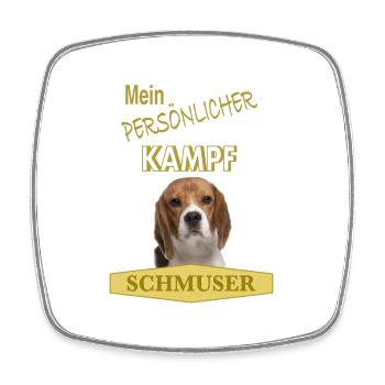 Mein persönlicher Kampfschmuser - Beagle - Viereckiger Kühlschrankmagnet - Weiß - Vorne